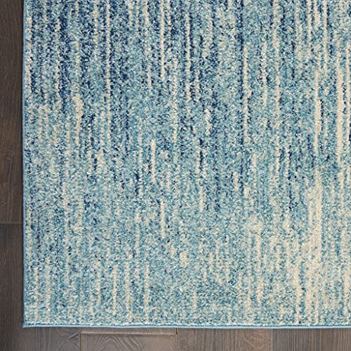 HomeRoots Navy/Light Blue 100% Polypropylene 5’ x 7’ Navy and Light Blue Abstract Area Rug