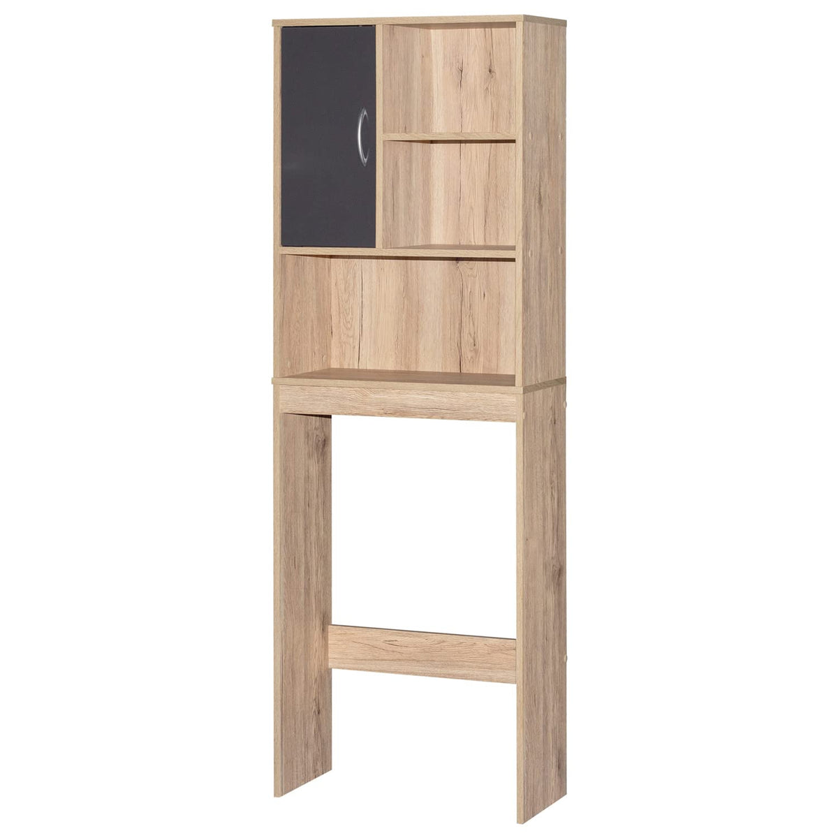 Woodpeckers Furniture And Mattress Ace Over The Toilet Storage Organizer (Natural Oak + Dark Gray)