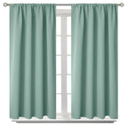 Bgment Light Sage Blackout Curtains 40 Inches Length For Bedroom Kitchen - Rod Pocket Thermal Insulated Drapes For Short Window Cafe Decorative Privacy, 42 X 40 Inch, 2 Panels