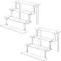 WINKINE Acrylic Display Stands, Perfume Stand Organizer, 4 Tier Clear Display Risers Compatible with Funko POP Amiibo Figure, Cu