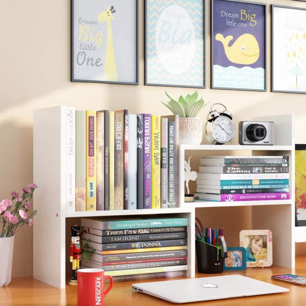 Ulrikco Expandable Wood Desktop Bookshelf Desktop Organizer Office Storage Rack Wood Display Shelf - Free Style Display Stand Sh