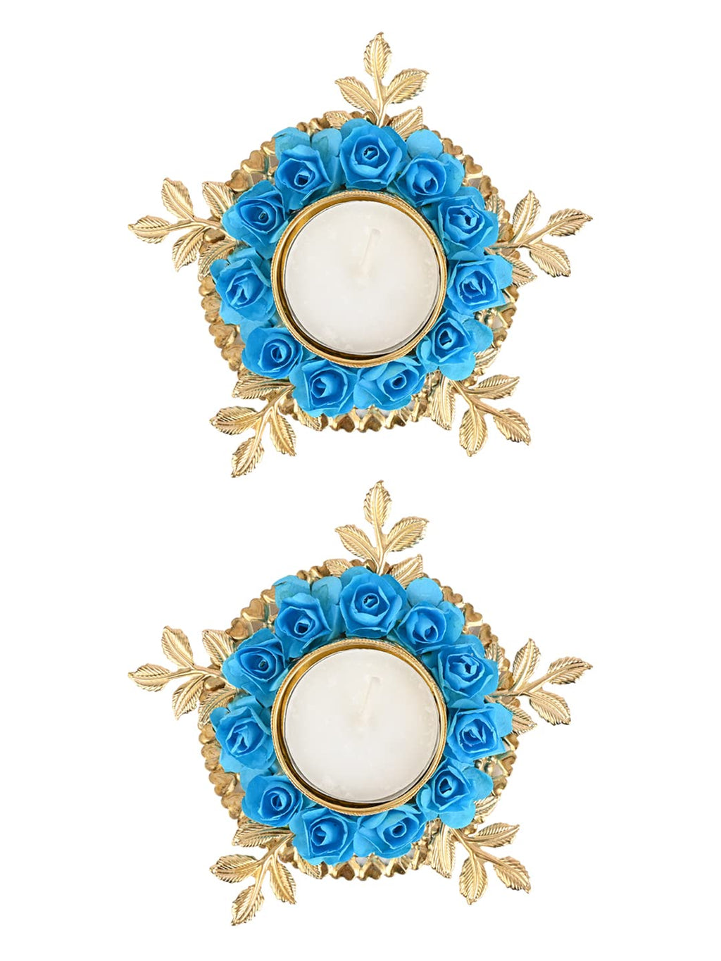 I Jewels Handmade Floral Design Set Of 2 Candle Stand Tealight Holder For Diwali Christmas Festival Decorations Lighting Accesso