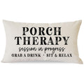 Pandicorn Farmhouse Throw Pillow Covers 12X20 Inch Porch Therapy Session In Progress Relax Outdoor Rustic Lumbar Decorative Thro