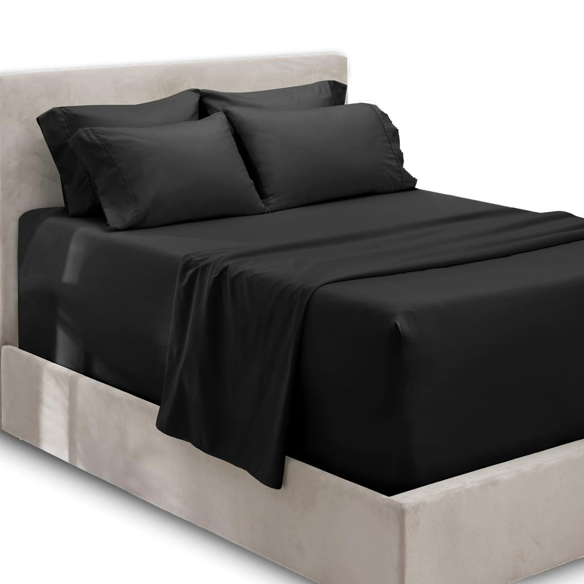 Hearth & Harbor Extra Deep Pocket Sheets - Fits Mattress 18-24 Inches Deep - Extra Deep Pocket California King Size Sheets - 6 P