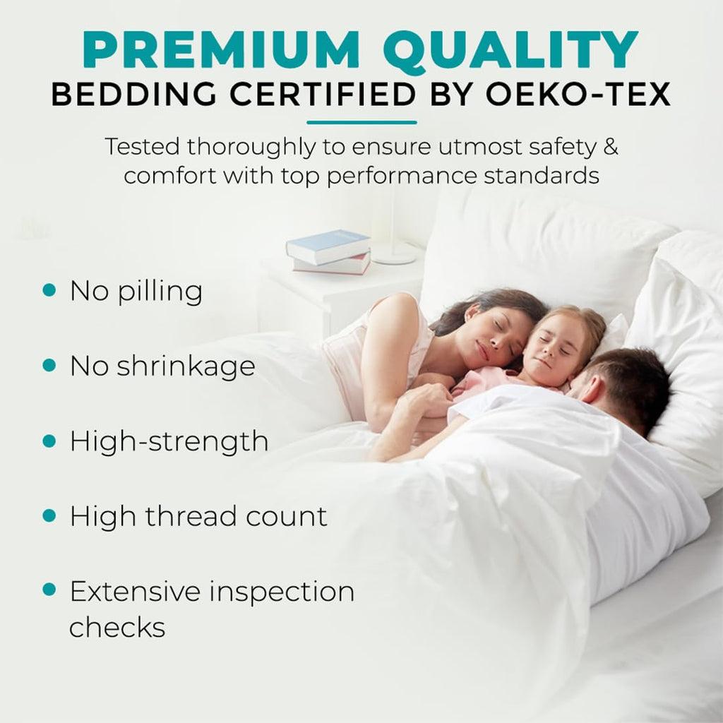 Feather & Stitch 500 Tc Full Size Damask Bed Sheet Set, 100% Cotton Soft Breathable Bedsheets, 4 Piece 18' Deep Pockets Sateen Weave Striped Bedding Mattress Resort Hotel Luxury- (Solid White, Full)