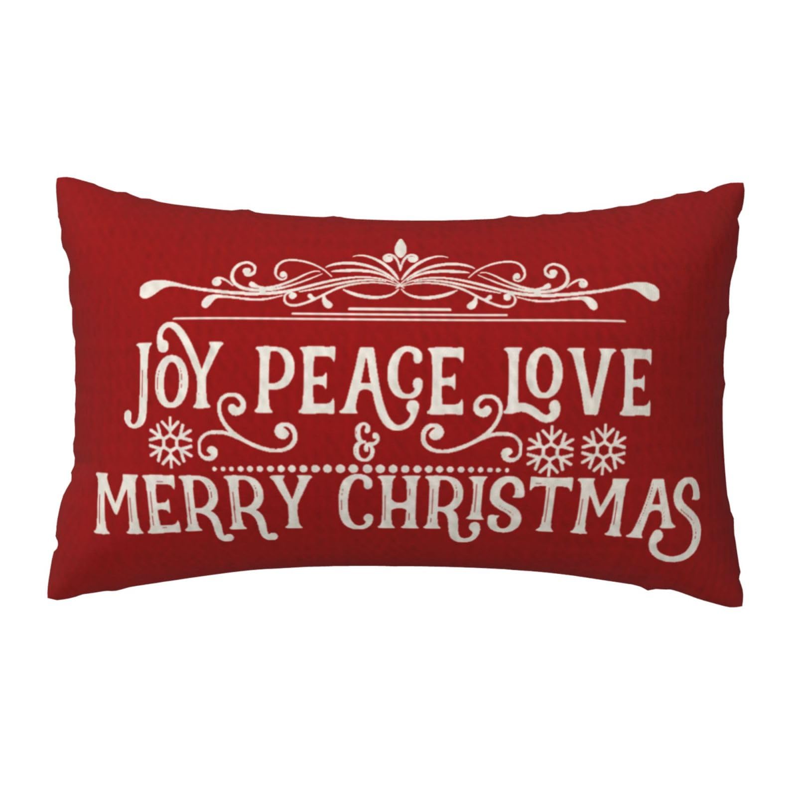 NIDITW Nice Sister Birthday with Blessings Joy Peace Love and Merry Christmas Red Lumbar Cotton Linen Cushion Case Pillow Covers