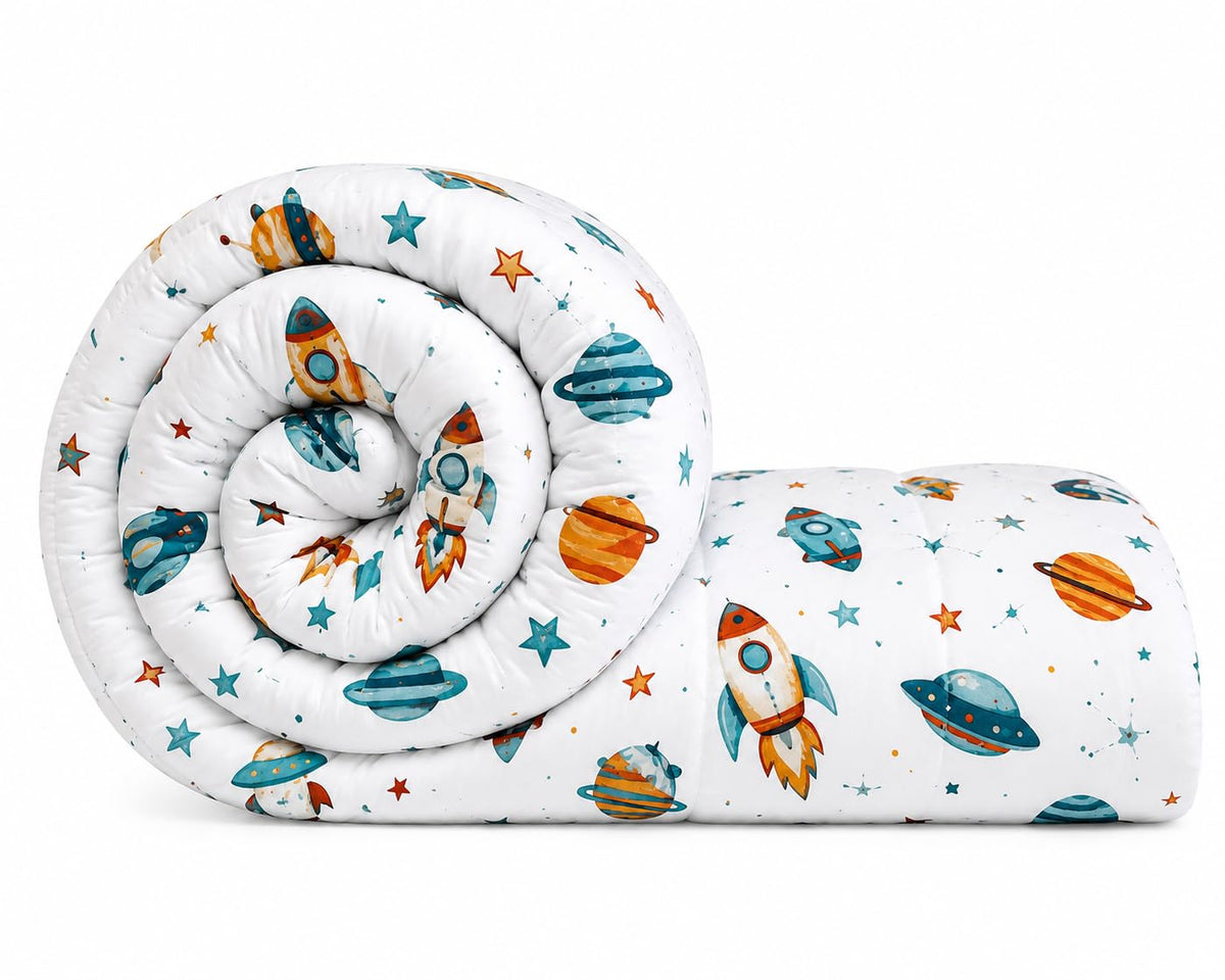 RRB Textile 220 GSM Microfibre Reversible AC Comforter | Kids Printed Winter Quilt/Duvet for Single Bed | Soft Warm Cozy Comfort