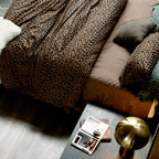 Mixinni Leopard Print Duvet Cover King Size Long Staple Cotton Bedding Set With Zipper Closure Ties, Perfect For Man And Woman,