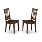 East West Furniture HLAN3-CAP-W 3 Piece Dining Room Furniture Set Contains a Round Kitchen Table with Pedestal and 2 Dining Chairs, 42x42 Inch, Cappuccino