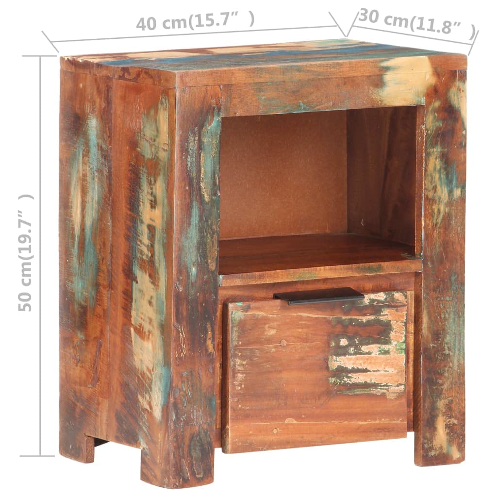 Bedside Cabinet 15.7&quot;x11.8&quot;x19.7&quot; Solid Reclaimed Wood