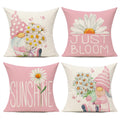 All Smiles Outdoor Pink Throw Pillow Covers 18X18 Set Of 4 Spring Summer Decorative Cushion Cases Home D  Cor Decorations For Pa