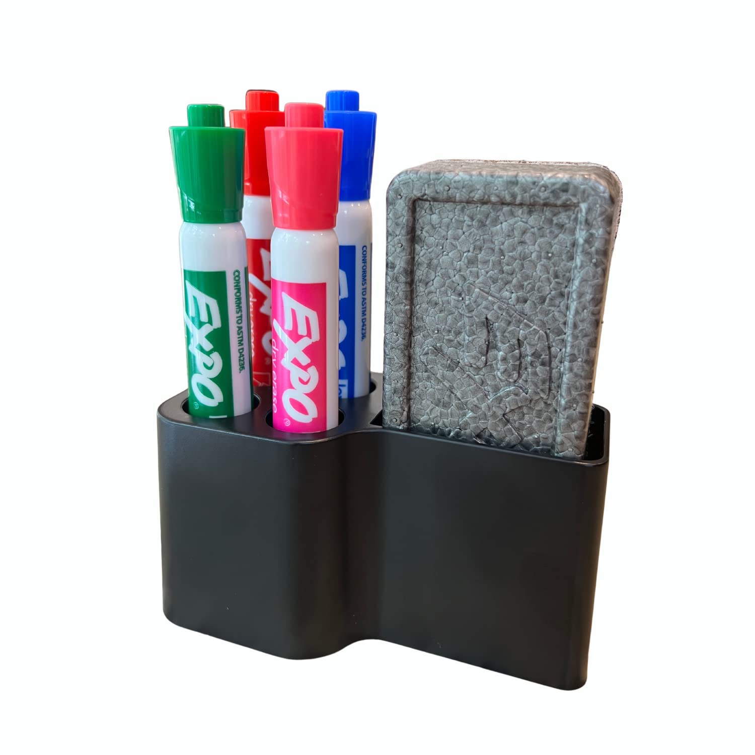 Storage Theory Marker Organizer For Thick And Fine Tip Dry Erase Markers And Eraser Holder With Adhesive For Whiteboard, Cart, W