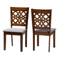 Baxton Studio Abigail Modern Grey Fabric and Walnut Brown Finished Wood 2-Piece Dining Chair Set