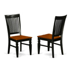 East West Furniture ANWE5-BCH-W 5 Piece Dining Set Includes a Round Kitchen Table with Pedestal and 4 Dining Room Chairs, 36x36 Inch, Black & Cherry