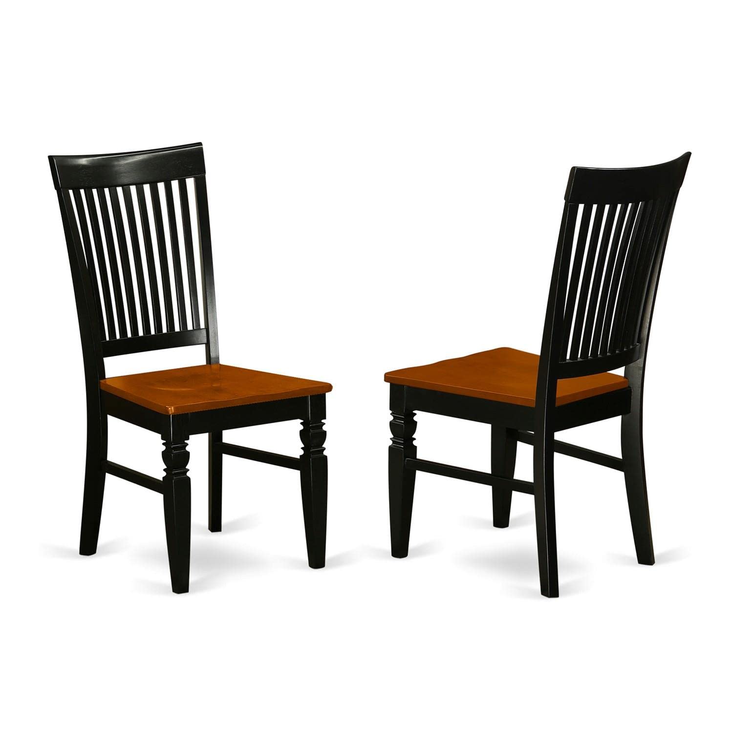 East West Furniture DLWE5-BCH-W 5 Piece Kitchen Table & Chairs Set Includes a Round Dining Room Table with Dropleaf and 4 Solid Wood Seat Chairs, 42x42 Inch, Black & Cherry