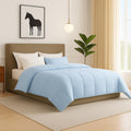 Bhoomi Impex King Size  102x108 Comforter Set, 4 Pieces Bed in a Bag, Complete Bedding Set Includes Light Blue Comforter, Flat