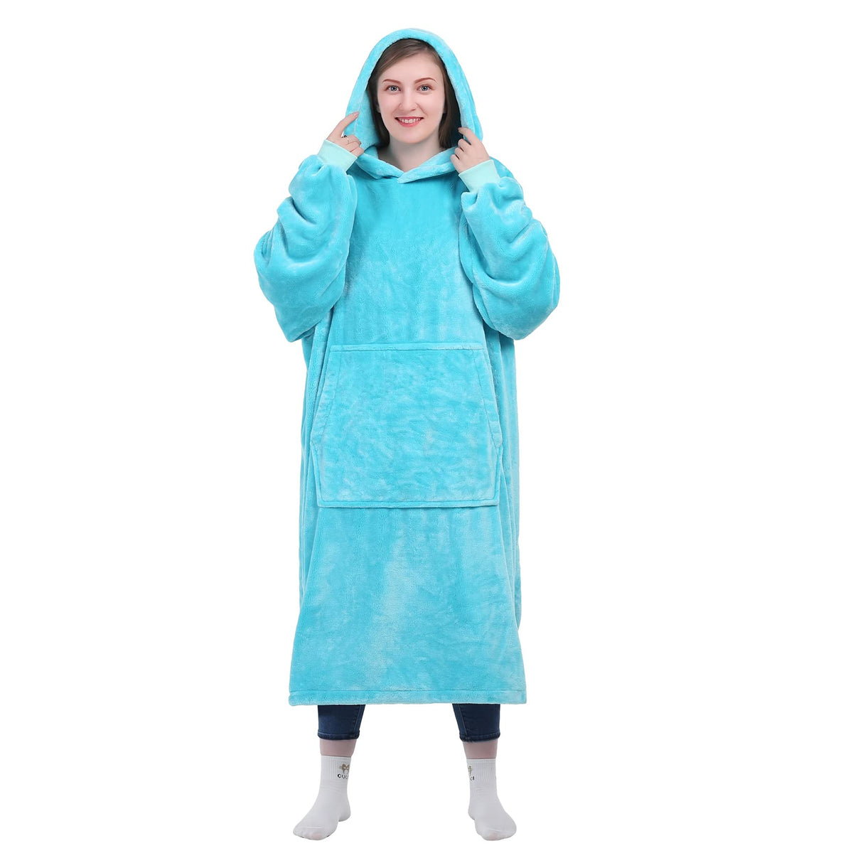 Kpblis Wearable Blanket Hoodie For Women And Men, Oversized Wearable Hoody Blanket Sweatshirt, Warm And Cozy Giant Wearable Flee