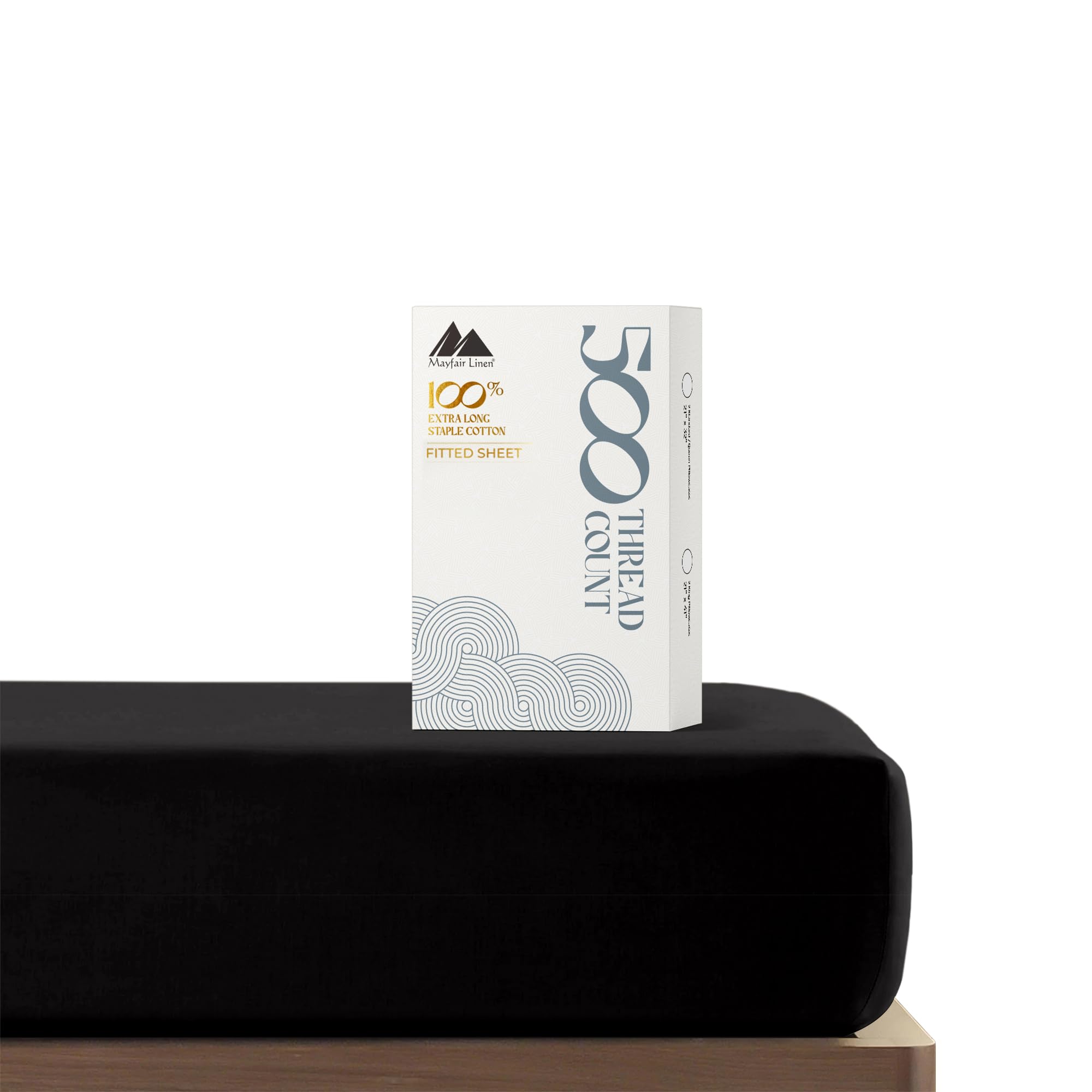 Mayfair Linen 100% Cotton Full Size Fitted Sheet Only - 500 Thread Count 16'' Deep Pocket Full Size Fitted Sheet, Soft Cooling D