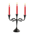 Rely+ 3 Arm Candelabra - 10 Inch Tall Matte Black Tapered Candle Holders - Elegant Candle Stands and Candlesticks Holders for Ha