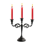 Rely+ 3 Arm Candelabra - 10 Inch Tall Matte Black Tapered Candle Holders - Elegant Candle Stands and Candlesticks Holders for Ha