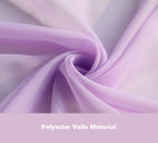 Pi Sheer Curtains,Valance Small Window Treatment Light Voile With Rod Pocket For Café/Kitchen/Bedroom/Living Room 2 Panels (W42Xl30,Violet Purple)