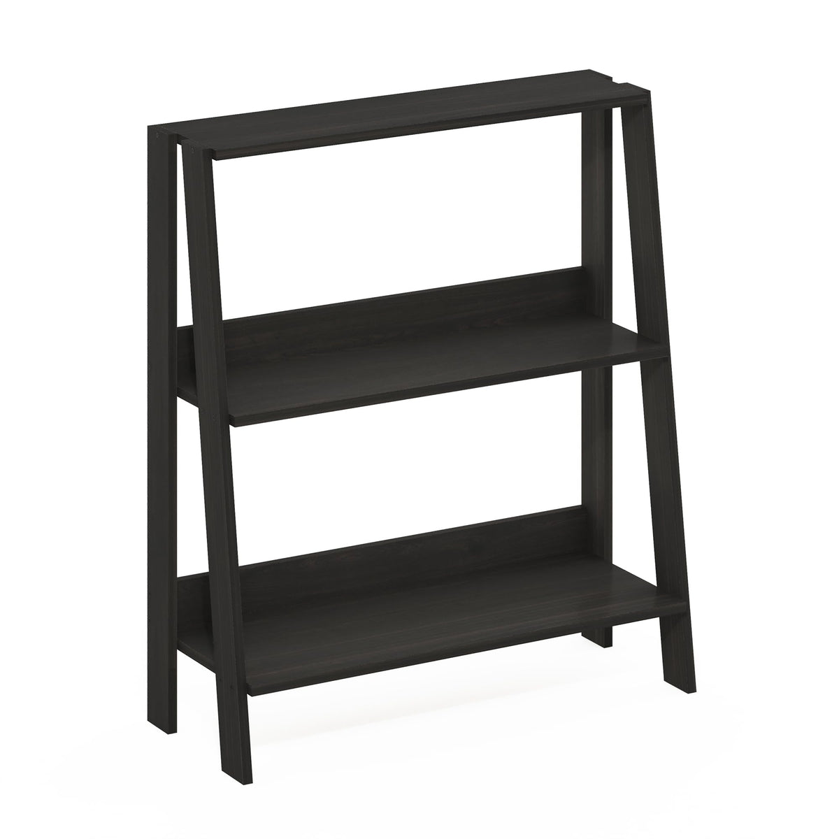 Furinno Ladder Bookcase Display Shelf, 3-Tier, Espresso