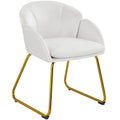Yaheetech Modern Velvet Vanity Chair Armchair, Flower Shaped Makeup Chair with Golden Metal Legs for Living Room/Makeup Room/Bed