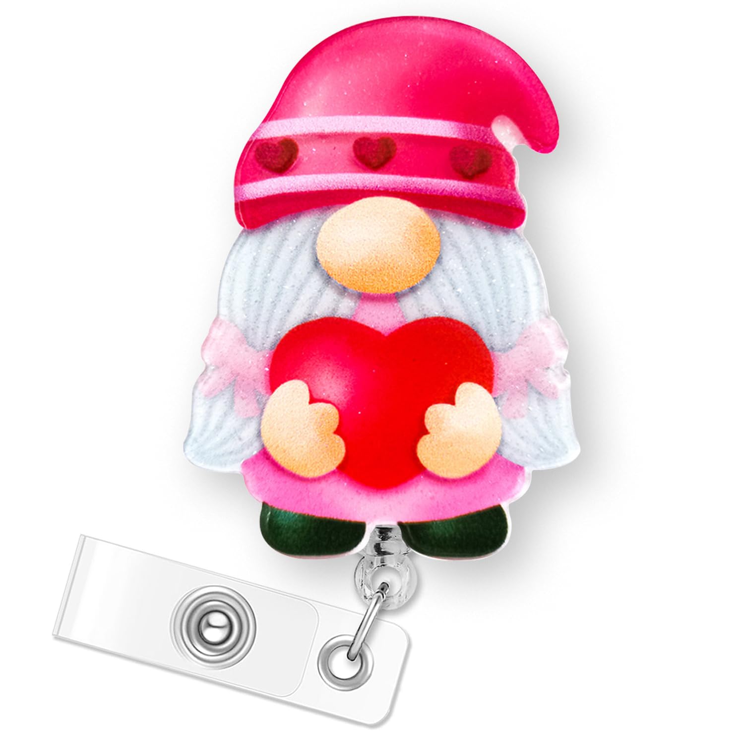 Valentine'S Day Gnome Badge Reel Retractable For Nurse Nursing Rn Cna Doctor Medical Worker & Teacher | Funny Nurse Gifts Valent