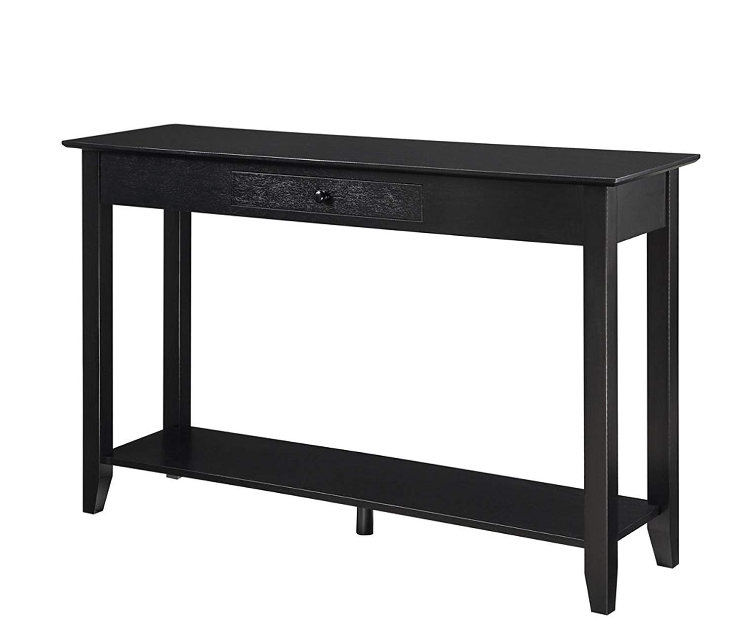 Convenience Concepts American Heritage 1 Drawer Console Table with Shelf, Black