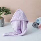 Microfiber Hair Drying Wrap Towel For Women Turban Fast Dry Purple