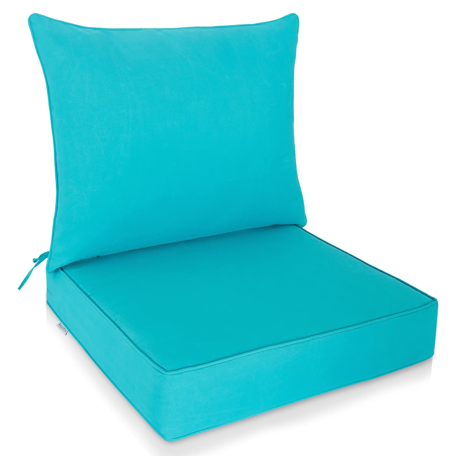 Eagle Peak Outdoor Deep Seat Patio Seat Cushion Set, 25 X 25 X 5 Inch, 2-Piece Back Chair Cushion, Set Of 1, Blue