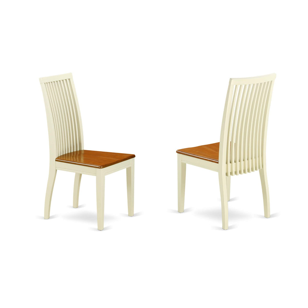 East West Furniture Norfolk 7 Piece Set Consist Of A Rectangle Dining Table With Butterfly Leaf And 6 Kitchen Chairs, 32X54 Inch, Buttermilk & Cherry