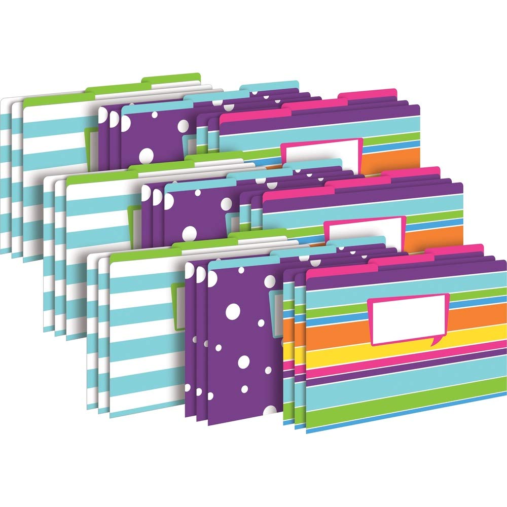 Barker Creek Legal File Folders Pack Of 27, Happy, Multicolor, 27 Legal Size File Folders In Three Colorful Patterns, 1/3 Tabbed