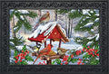 Briarwood Lane Gathered Together Winter Doormat Cardinals Birdfeeder Indoor Outdoor 30' X 18'