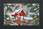 Briarwood Lane Gathered Together Winter Doormat Cardinals Birdfeeder Indoor Outdoor 30' X 18'