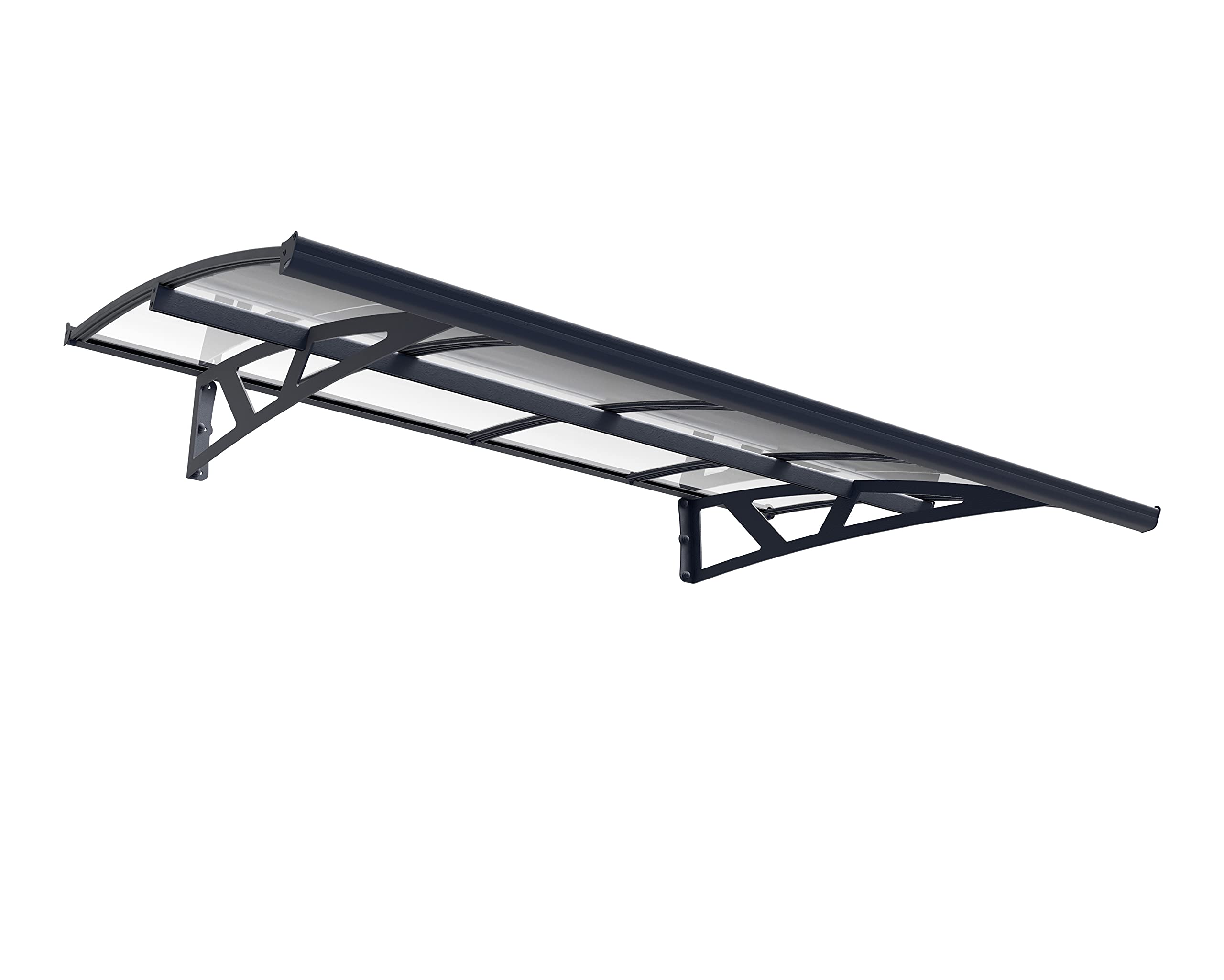 Palram - Canopia Amsterdam 2230 7 Ft. x 5 Ft. Awning Durable Steel Support, Aluminum Trim, and Polycarbonate Panels with UV Prot