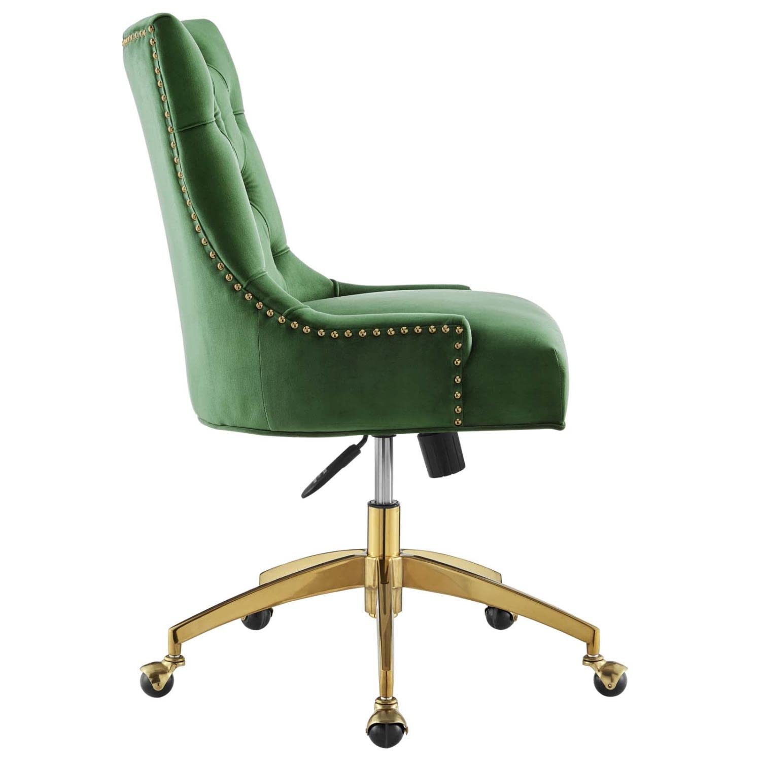 Modway Regent Tufted Performance Velvet Swivel Office Chair, Gold Emerald
