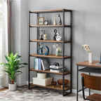 Npd Furniture And More New Pacific Direct Anderson 6 Tier Bookcase, Gliese Brown