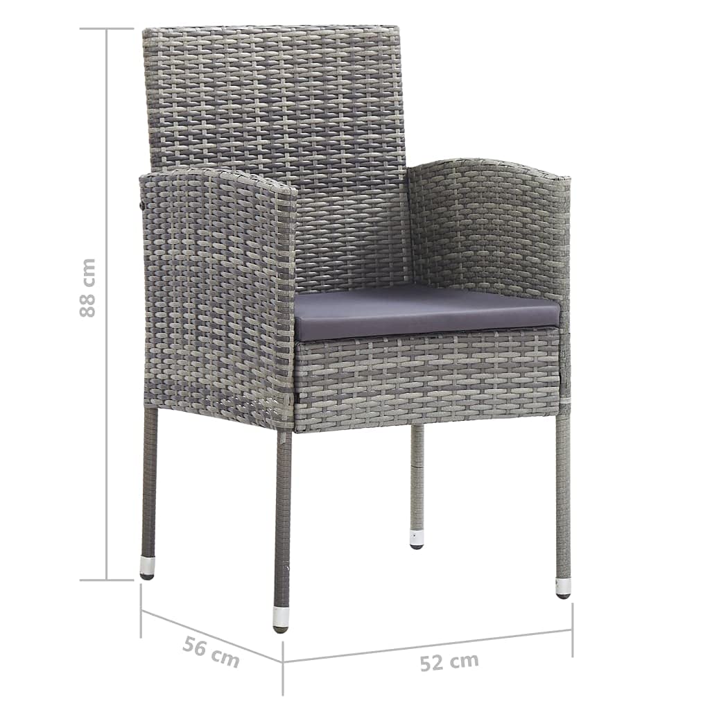 vidaXL Patio Dining Set 5 Piece Outdoor Garden Terrace Yard Patio Table and Chair Seating Seat Dining Set Furniture Poly Rattan Anthracite