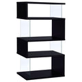 Coaster Home Furnishings Emelle 63-inch 4-Shelf Glass Panel Bookshelf Black