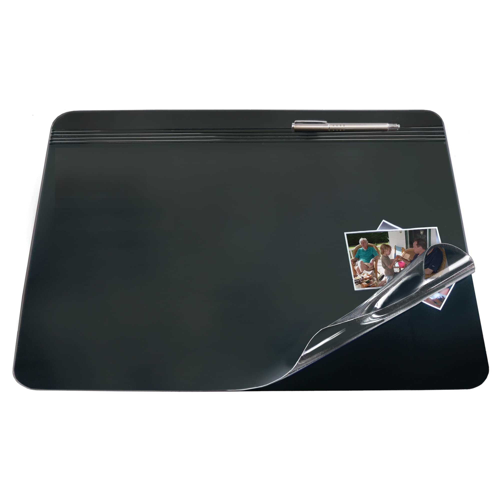 Office Depot Overlay Desk Pad, 19In. X 24In., Black/Clear, 48174-Od