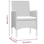 vidaXL 7 Piece Patio Dining Set - Gray & Black Garden Chairs, Table with Cushions, Steel Frame, PE Rattan, Glass Top, Outdoor Furniture