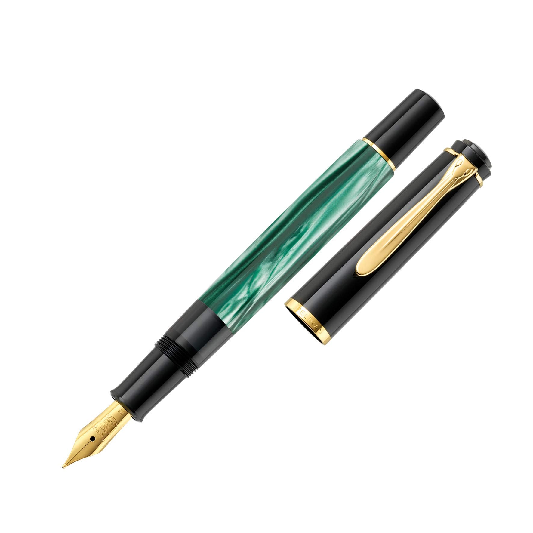 Pelikan Elegance M200 Green Marble Fountain Pen, F Tip 1.9 X 14.3 X 1.9 Cm