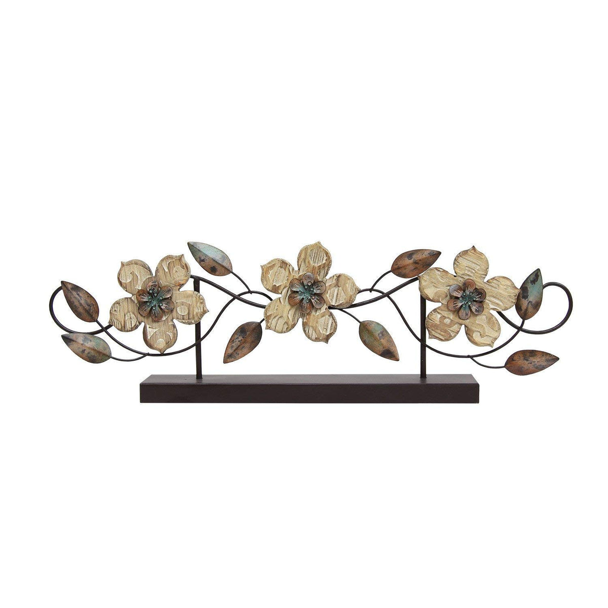 HomeRoots Stamp Wood Flower Table Top