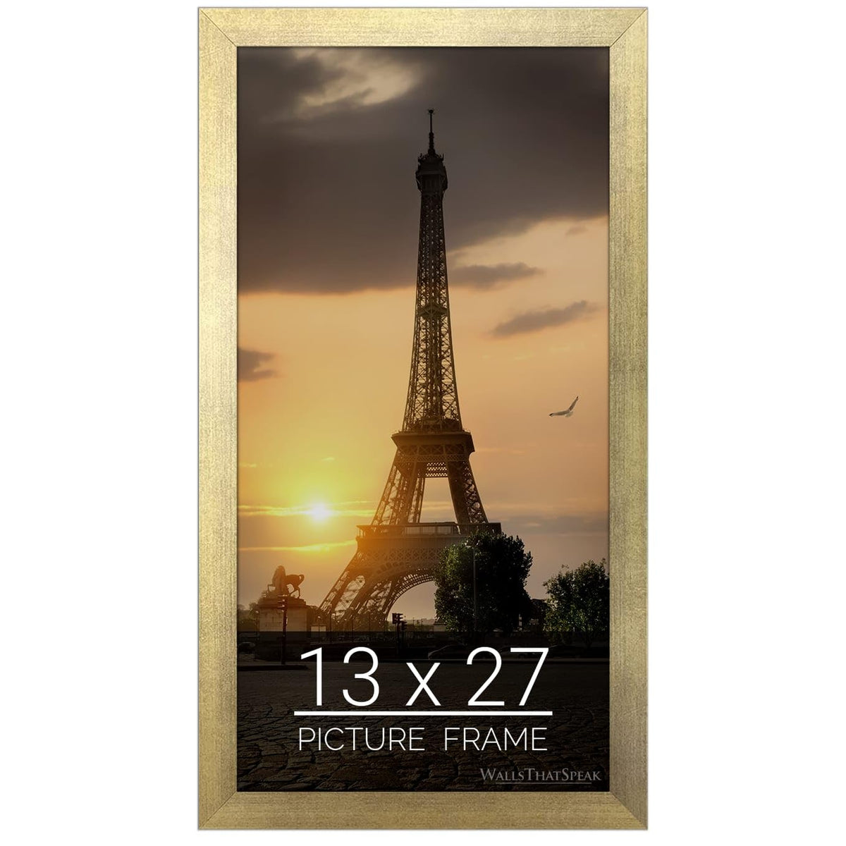 wallsthatspeak 13x27 Gold Picture Frame for Puzzles Posters Photos or Artwork
