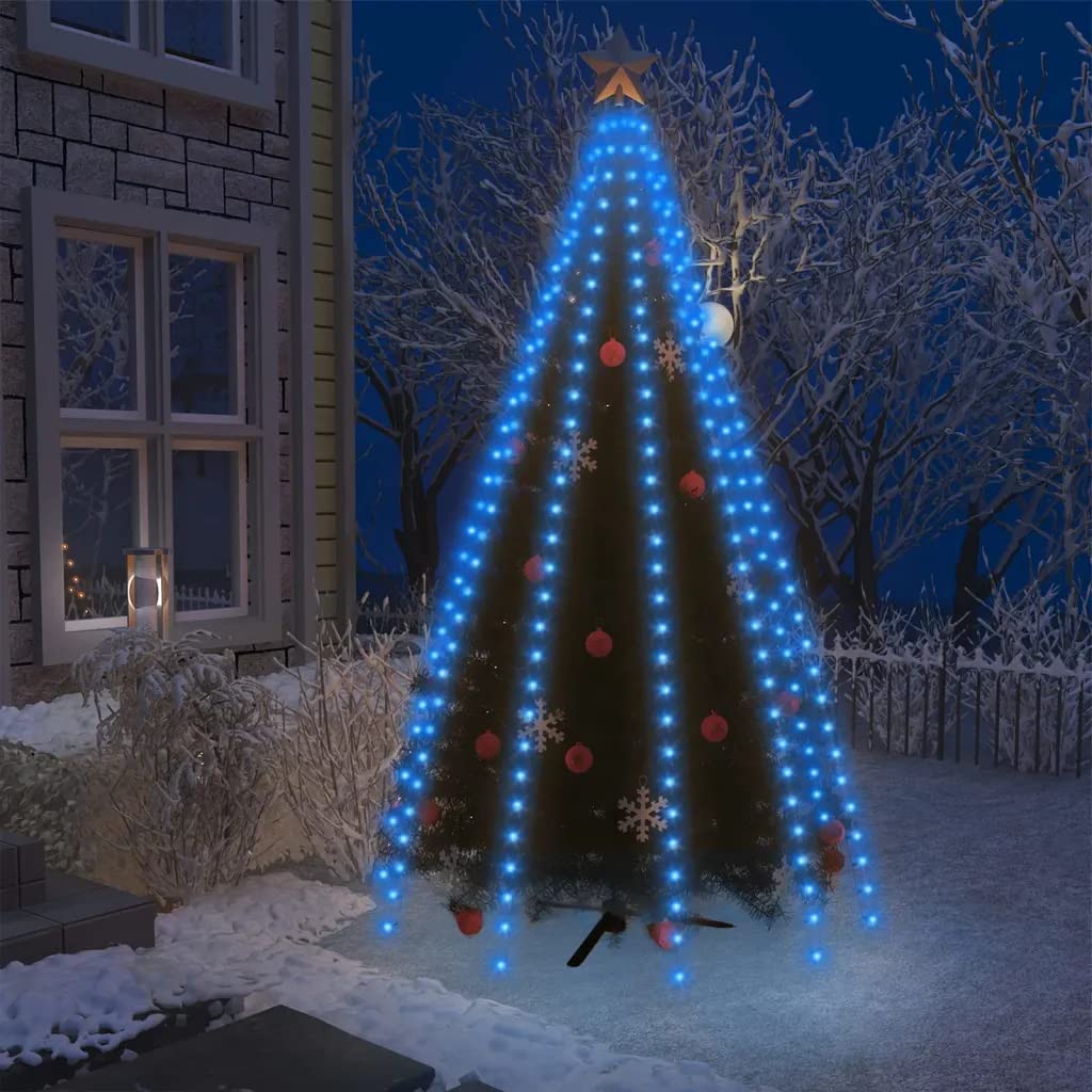 vidaXL Christmas Tree Net Lights with 300 LEDs Blue 118.1&quot;