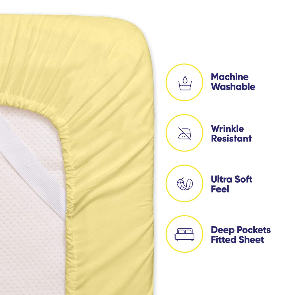 King Size Bed Sheets - 6 Piece 1500 Supreme Collection Fine Brushed Microfiber Deep Pocket King Sheet Set Bedding - 2 Extra Pillow Cases, Great Value, King, Pale Yellow