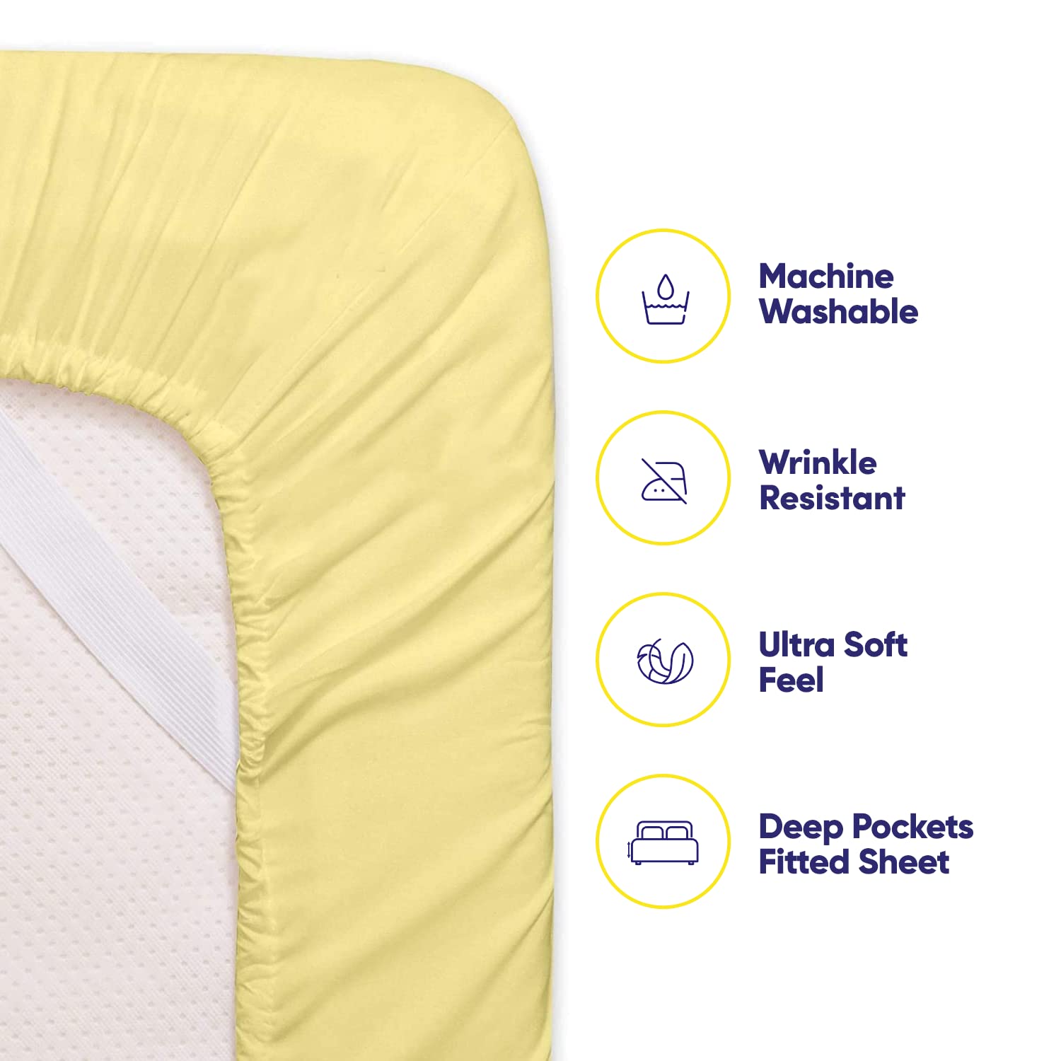 King Size Bed Sheets - 6 Piece 1500 Supreme Collection Fine Brushed Microfiber Deep Pocket King Sheet Set Bedding - 2 Extra Pillow Cases, Great Value, King, Pale Yellow