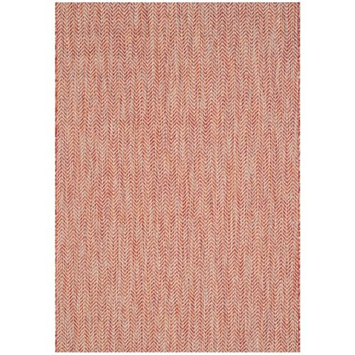 Safavieh Courtyard Collection 2'7' X 5' Red/Beige Cy8022 Indoor/ Outside Waterproof Easy Cleansingpatio Backyard Mudroom Area M