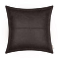 Brawarm Coffee Leather Throw Pillow 18 X 18 Inches, Faux Leather Pillow Cover With Piping, Hand Stitched Leather Decorative Thro